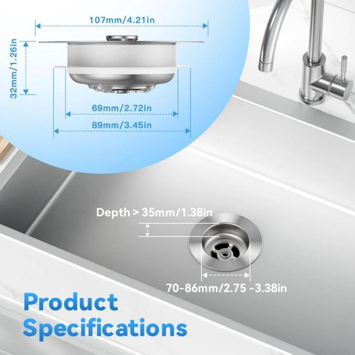 3-in-1 Kitchen Sink Drain Strainer - Image 6