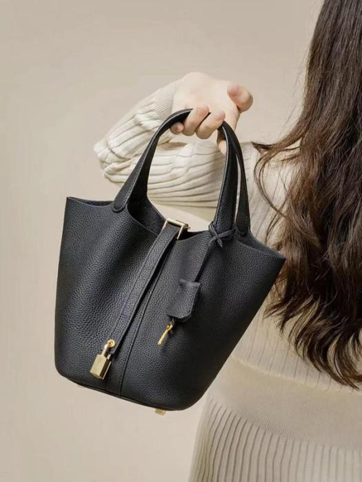 Leather Bucket Bag - Image 3