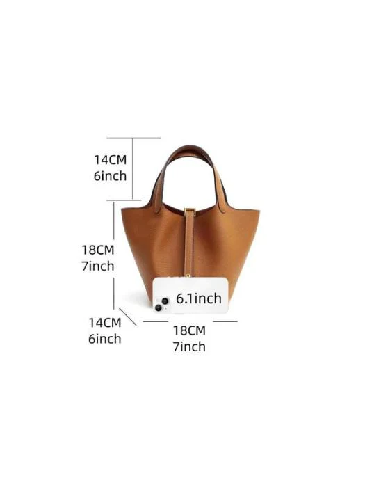 Leather Bucket Bag - Image 6