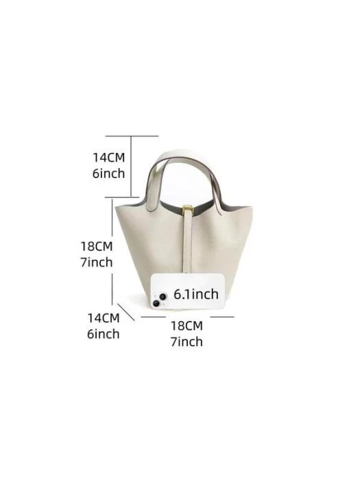 Leather Bucket Bag - Image 7