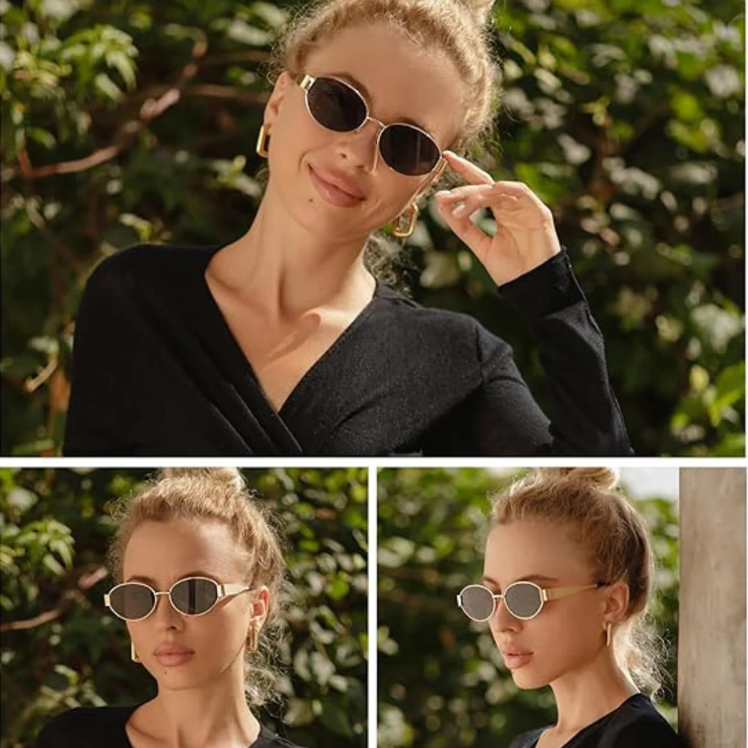 Oval Metal Sunglasses - Image 3