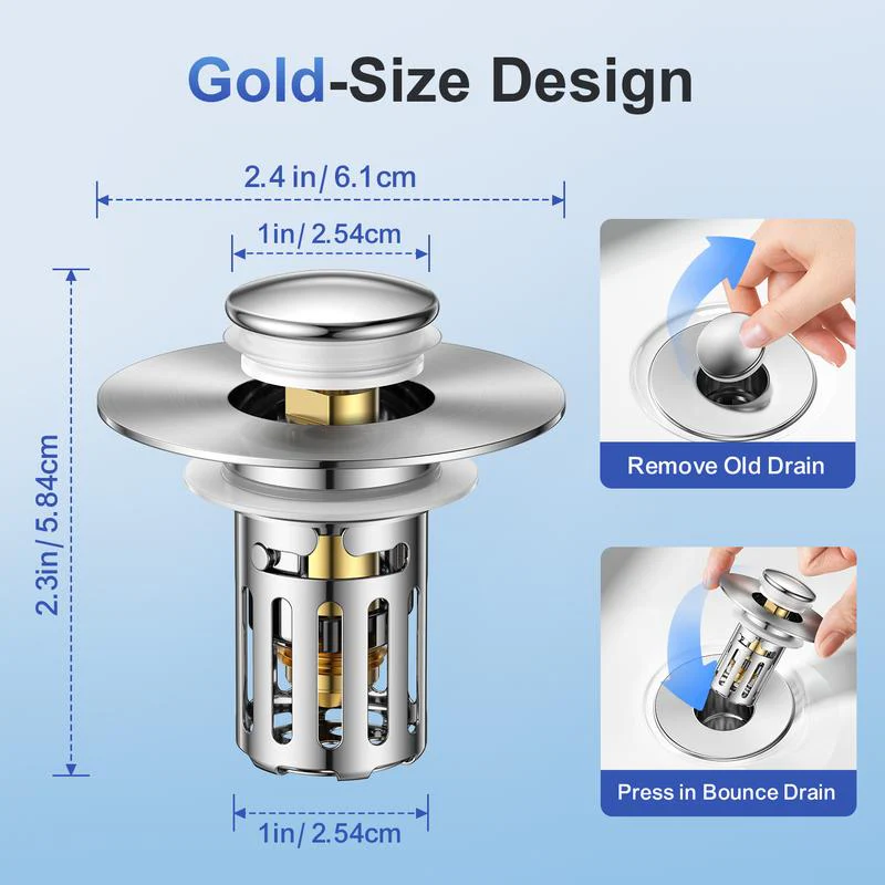 Universal 2-in-1 Bathroom Sink Stopper - Image 4