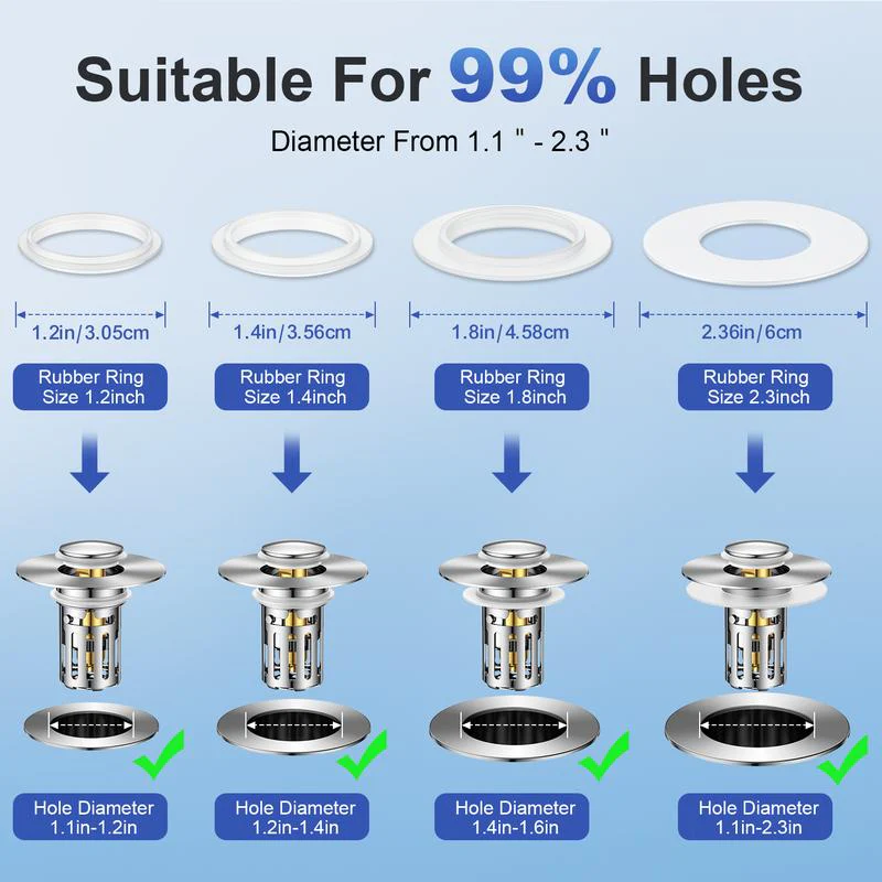 Universal 2-in-1 Bathroom Sink Stopper - Image 5